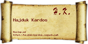 Hajduk Kardos névjegykártya